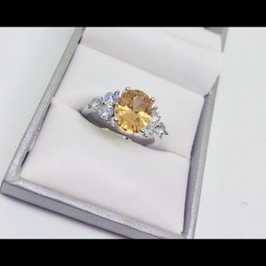 Sterling silver citrine ring